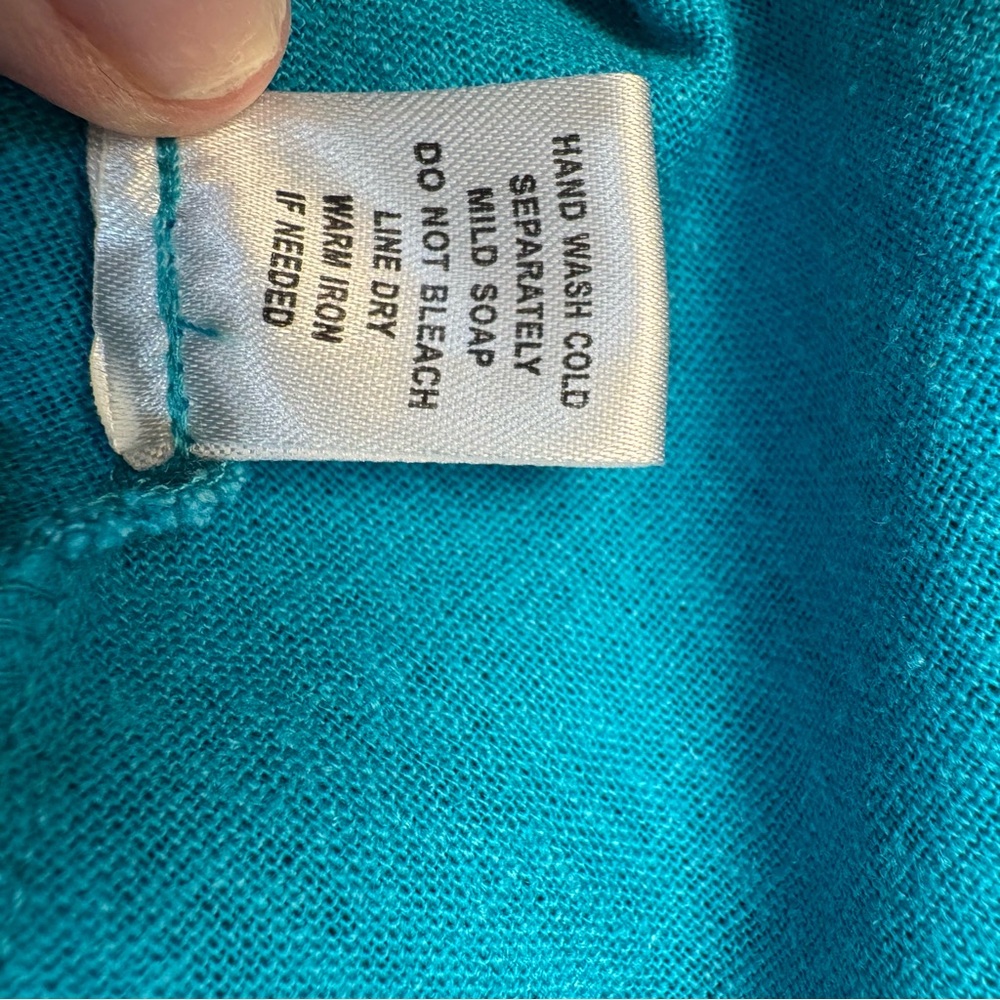 For Cynthia Blue Asymmetrical Oversized Tunic Tank Top Turquoise - Picture 11 of 11